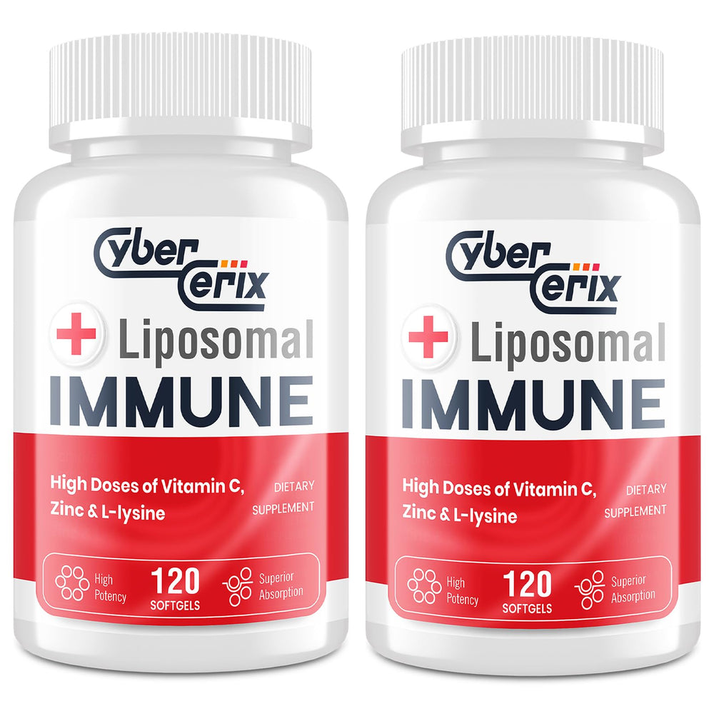 The CyberCerix Liposomal Immune Support bottle front, showcasing daily wellness.
