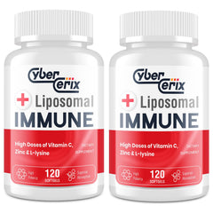 The CyberCerix Liposomal Immune Support bottle front, showcasing daily wellness.