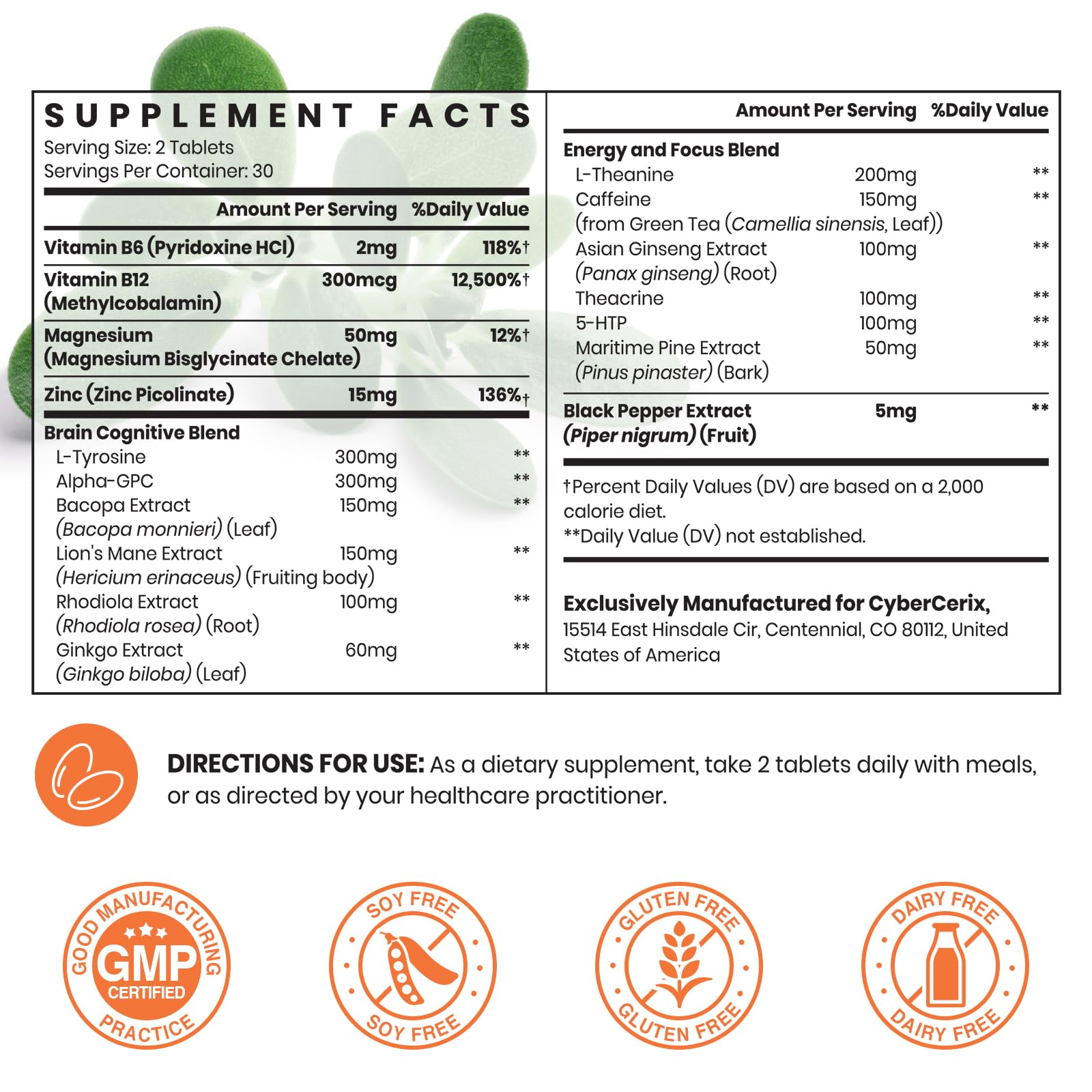 CyberCerix tablets dispensing into hand for easy daily use