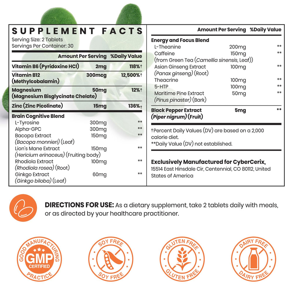 CyberCerix tablets dispensing into hand for easy daily use