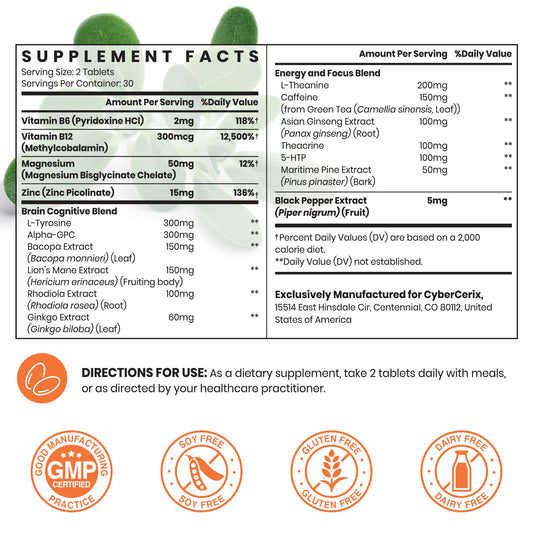 CyberCerix tablets dispensing into hand for easy daily use