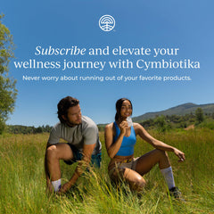 CYMBIOTIKA H2 quick-dissolve tablet beside a glass of water.