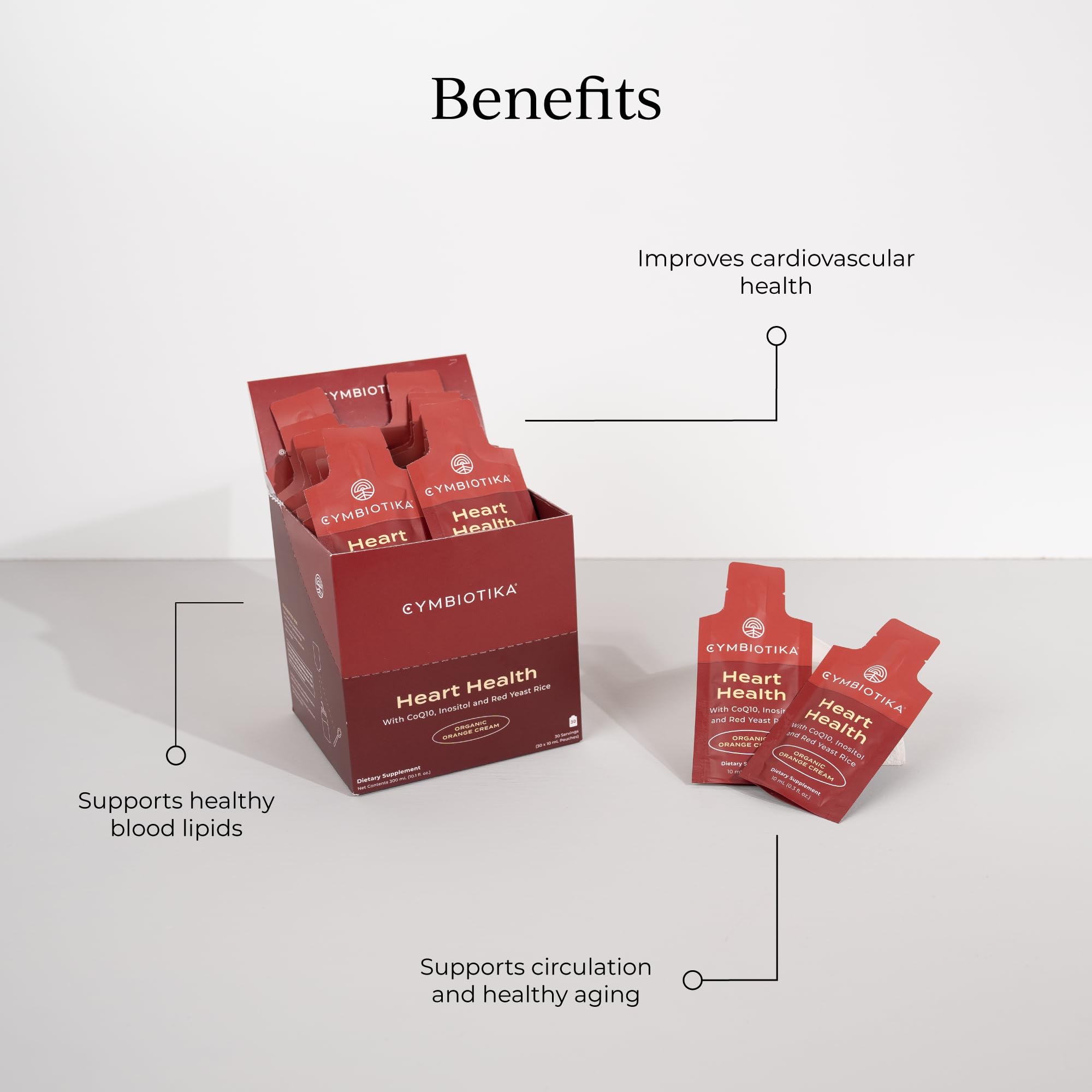 CYMBIOTIKA Heart Health pouch-dispense for convenient, on-the-go dosing.
