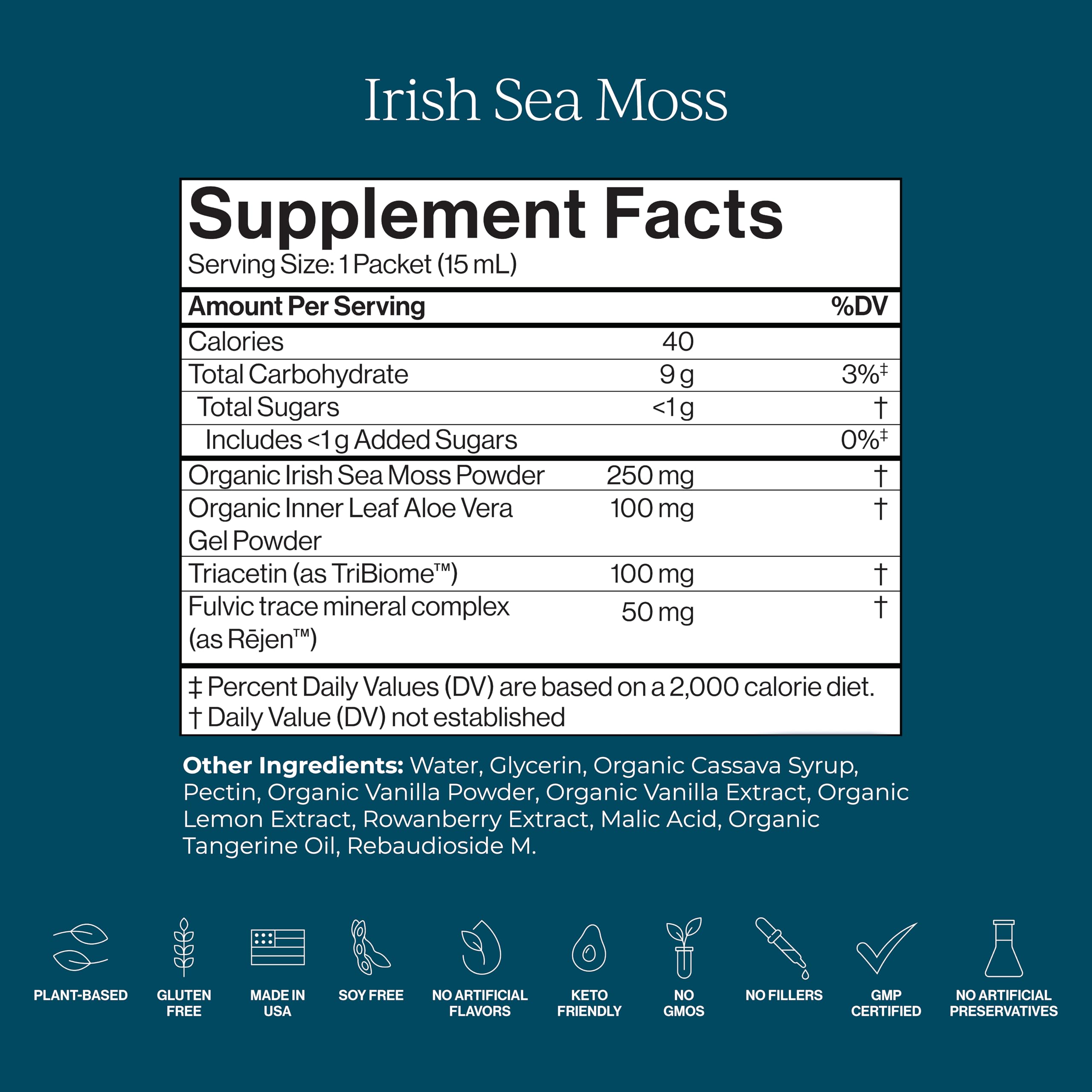 CYMBIOTIKA Irish Sea Moss dispensing image showing easy daily dose.