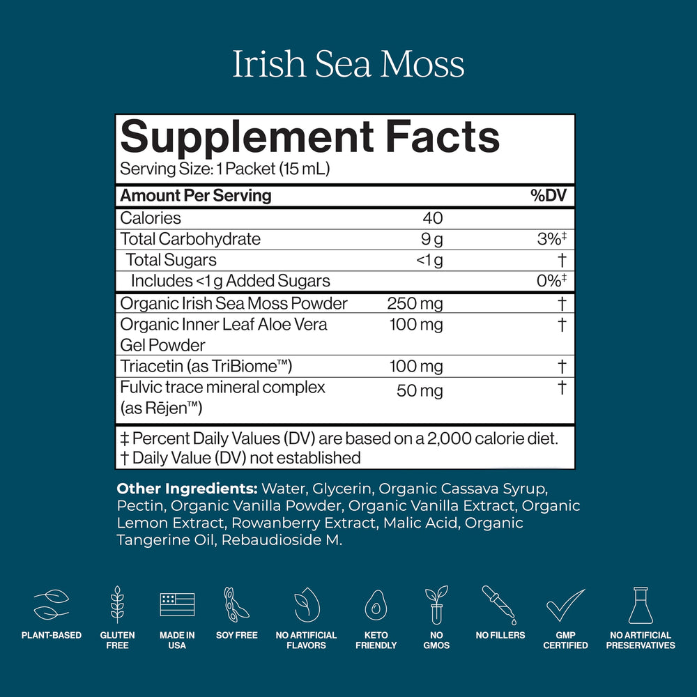 CYMBIOTIKA Irish Sea Moss dispensing image showing easy daily dose.