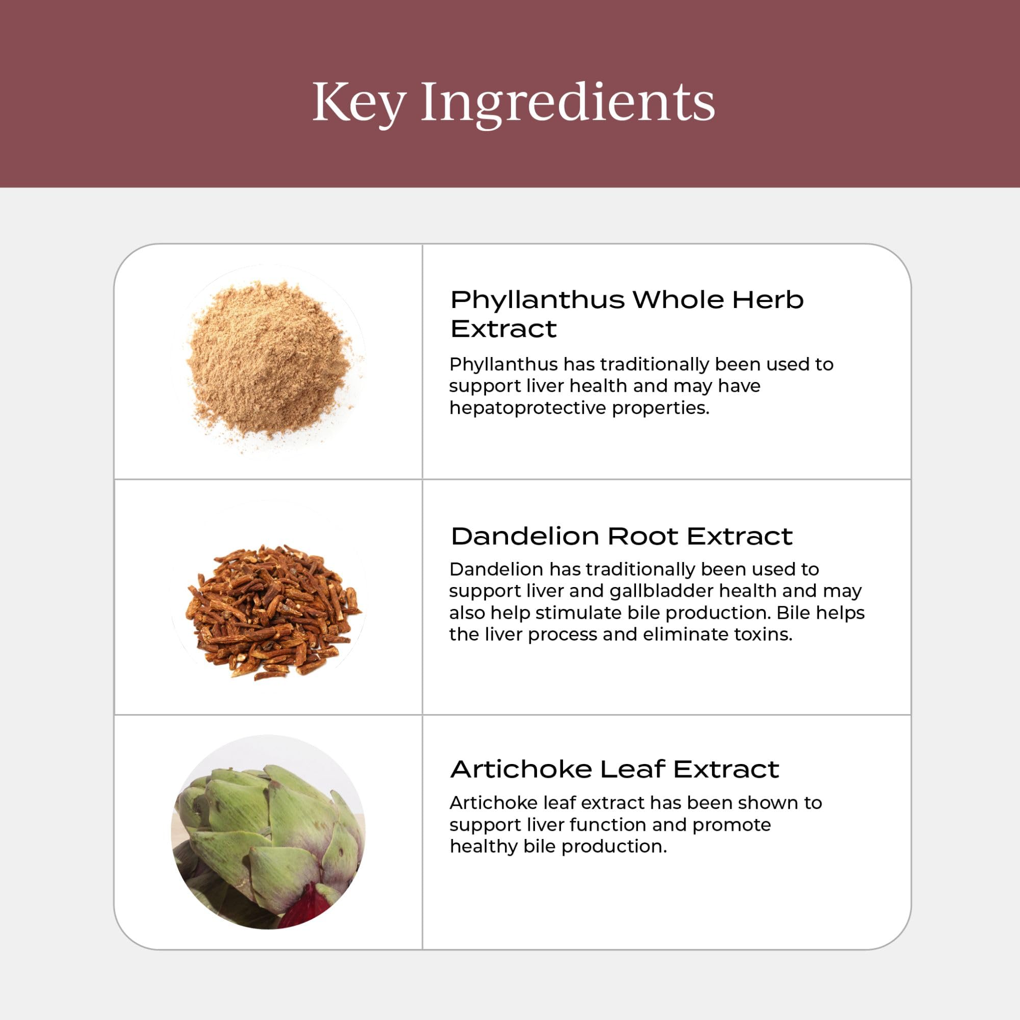 CYMBIOTIKA Liver Health+ ingredients image highlights hepatoprotective herbs.