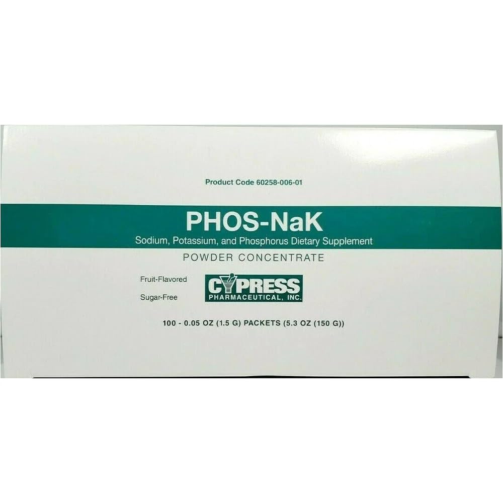 Cypress Phos-NaK fruit flavor packet for on-the-go mixing.