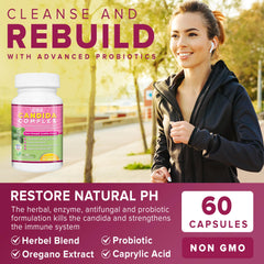 Cyrixs Health Candida Complex usage scene with daily capsules