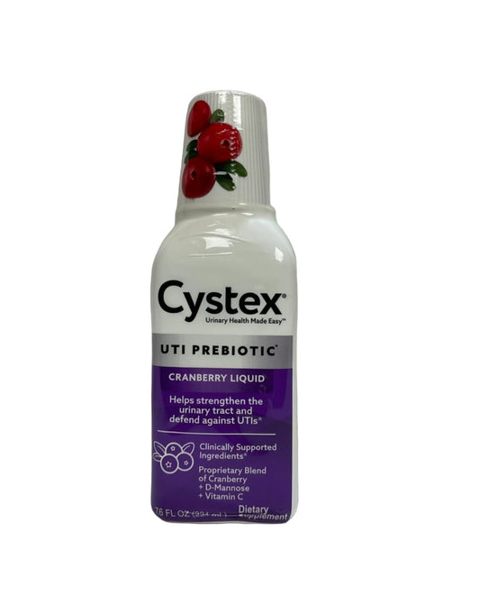 Cystex UTI Prebiotic Cranberry Liquid bottle ready for daily urinary health support
