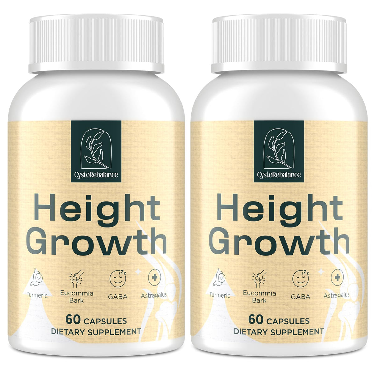 CystoRebalance 25-in-1 bottle shows mineral blend for bone strength and growth