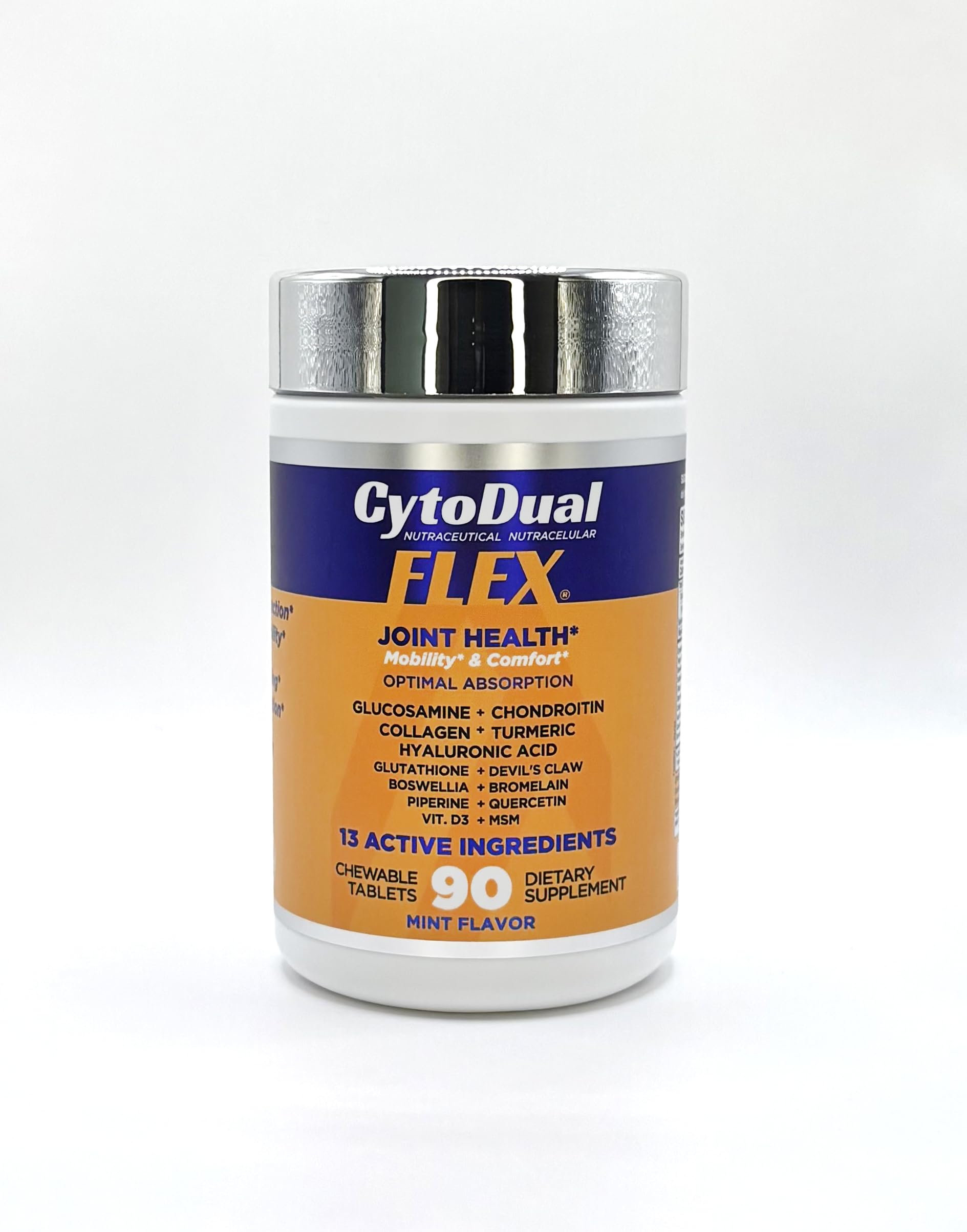 Cytodual Flex bottle front, signaling daily joint support and easy dosing.
