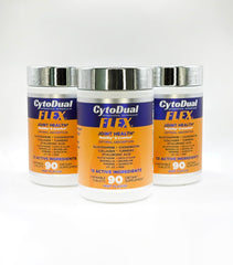 Cytodual Flex tablet texture close-up, highlighting compact chewable format.