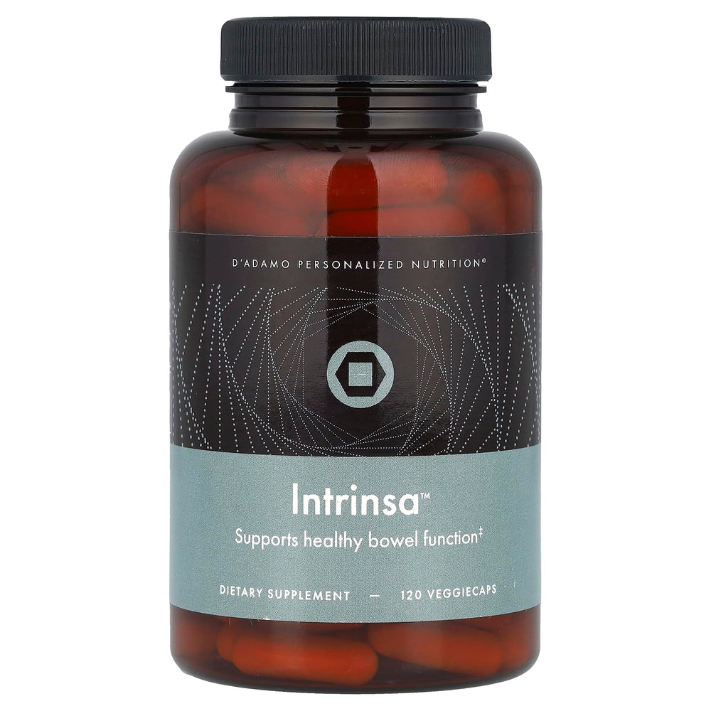D'Adamo Intrinsa bottle front view for daily bowel health support