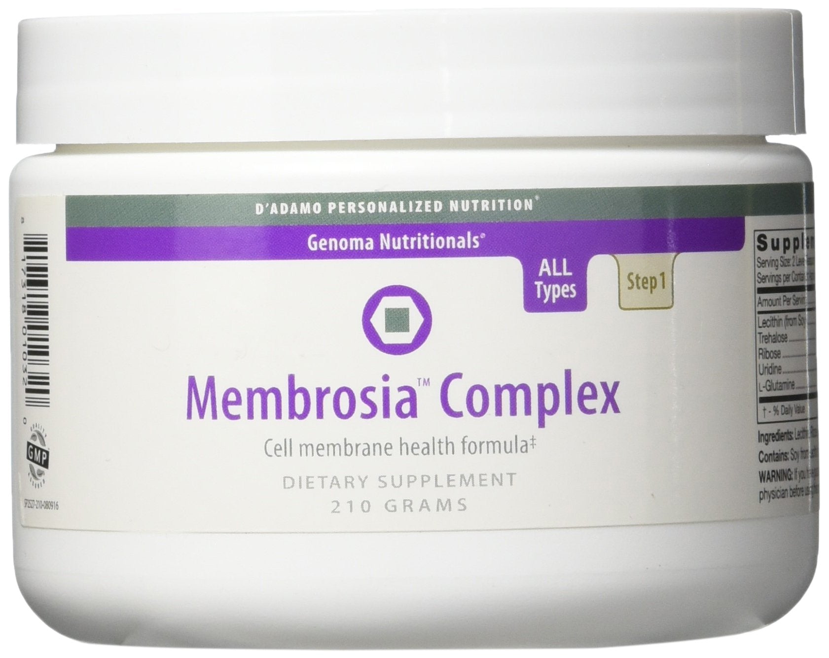 D'Adamo Membrosia Complex bottle shown for daily cellular support.