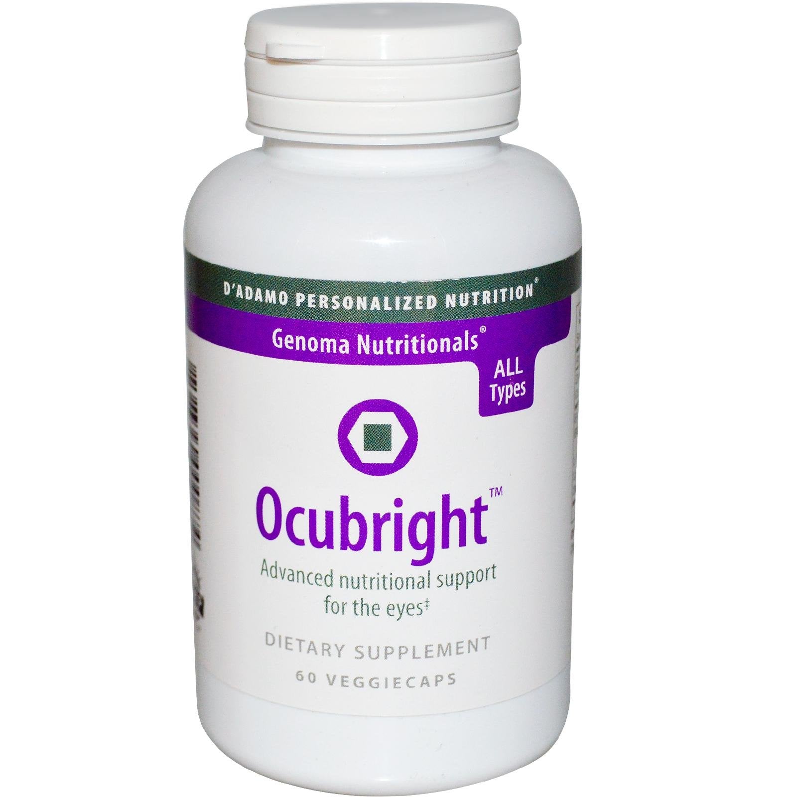 D'Adamo Ocubright bottle front view highlighting eye health support.