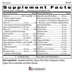 D'Adamo Polyvite B capsules for immune and neurovascular support