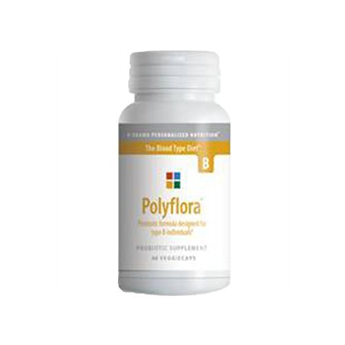 D'Adamo Polyflora B 120 VegCaps bottle front view may support daily gut balance.