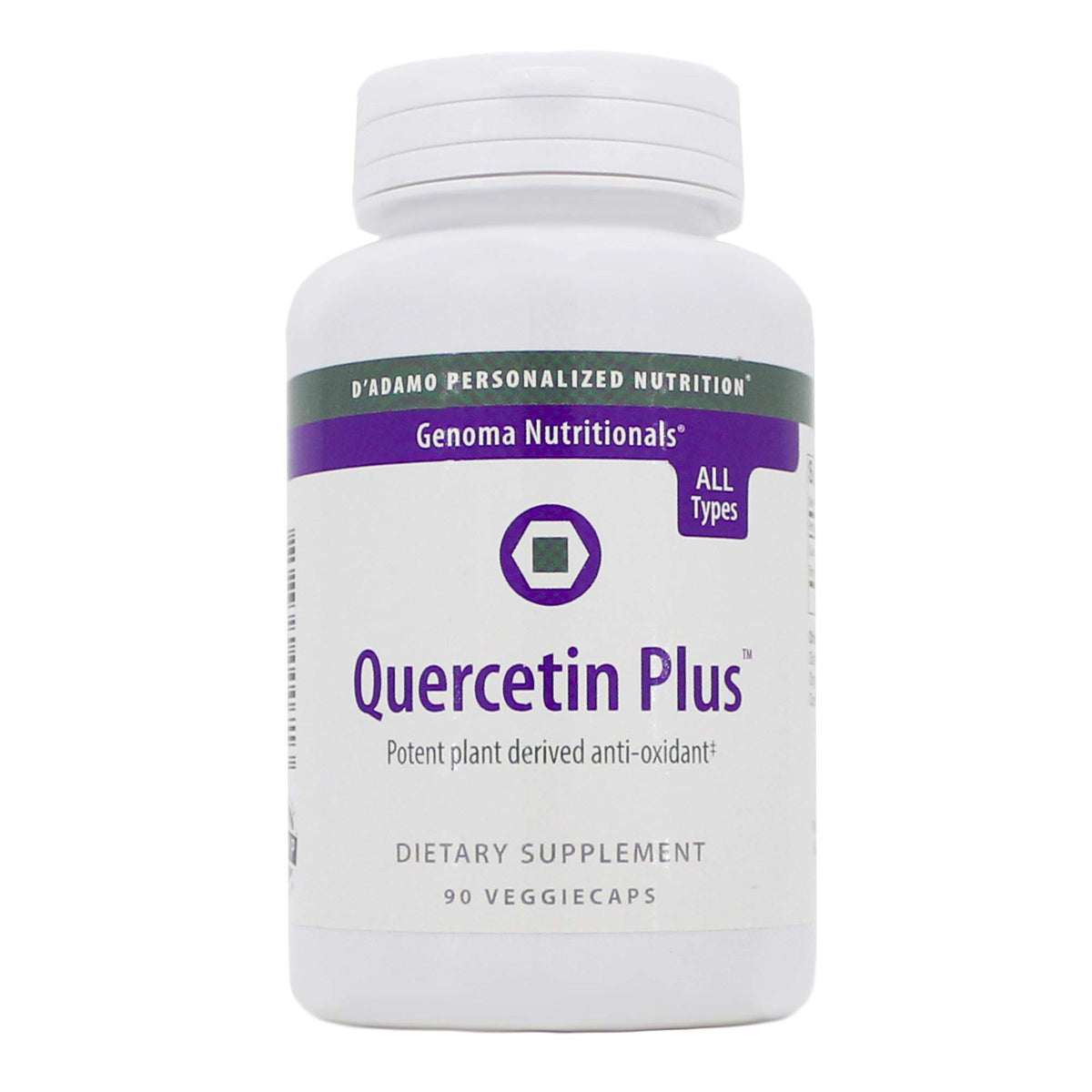 D'Adamo Quercetin Plus bottle front for antioxidant support and daily wellness