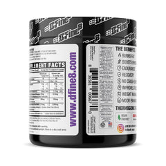 D-Fine8 ingredient label close-up highlighting key components