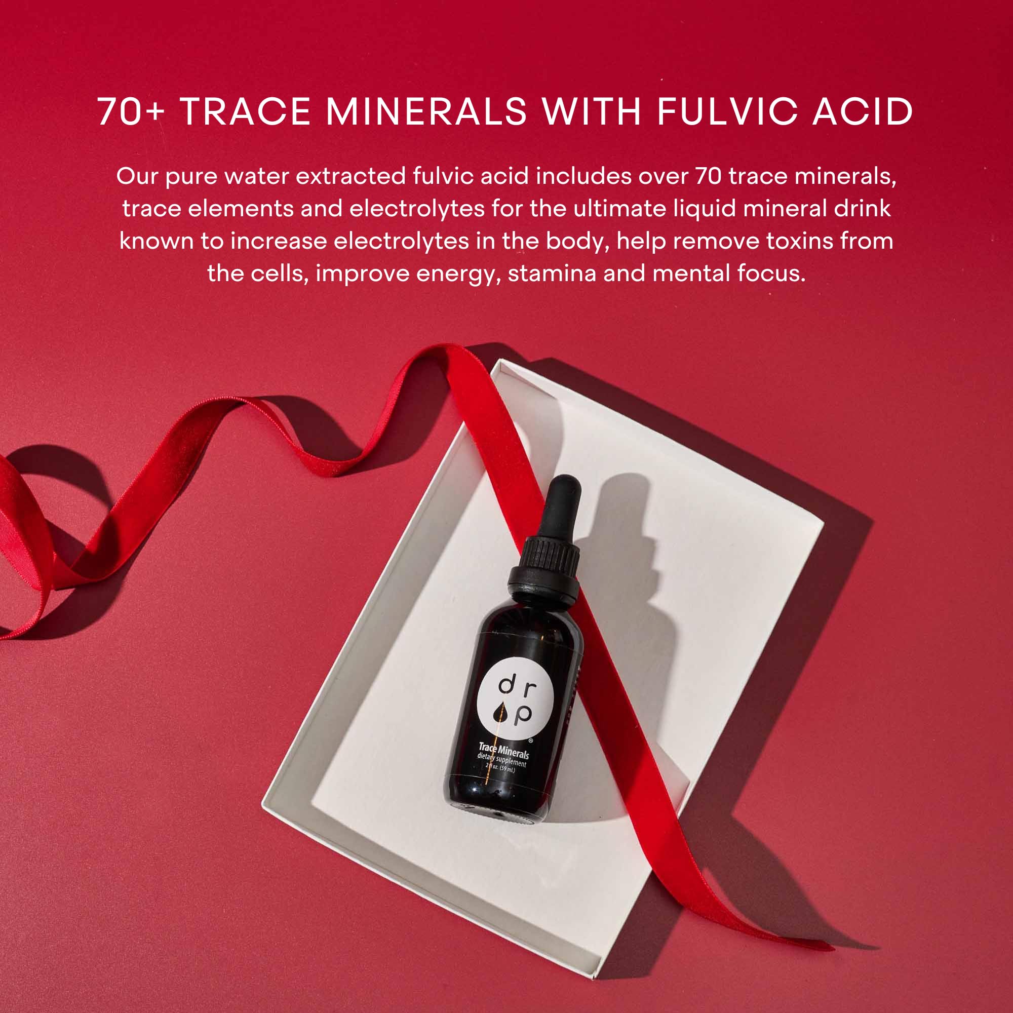 D R P Fulvic acid drops ingredients label confirms US-made quality