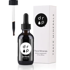D R P Organic Trace Minerals Drops bottle for mineral-rich hydration