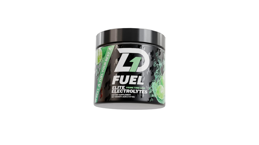 D1 Fuel Elite Electrolyte Prime Time Lime packets for on-the-go hydration after training