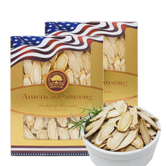 DABC OAK LAND American Ginseng Slices packaging showing gluten-free, non-GMO quality.