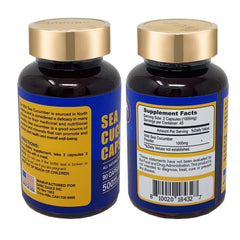 DABC OAK LAND sea cucumber capsules bottle interior view illustrating 500mg dose per capsule