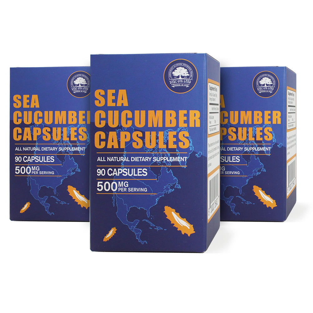 DABC OAK LAND sea cucumber capsules label closeup highlighting purity and antioxidant potential