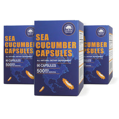 DABC OAK LAND sea cucumber capsules label closeup highlighting purity and antioxidant potential
