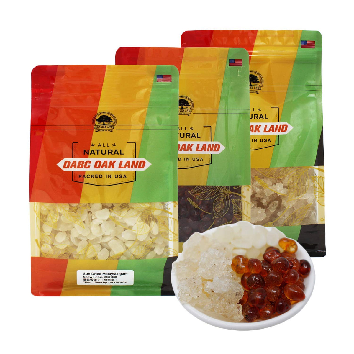DABC OAK LAND Wild Peach Gum bag for natural skin nourishment.