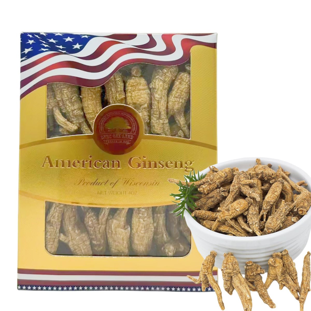 DABC OAK LAND Wisconsin American Ginseng slices boxed for daily energy and flavor