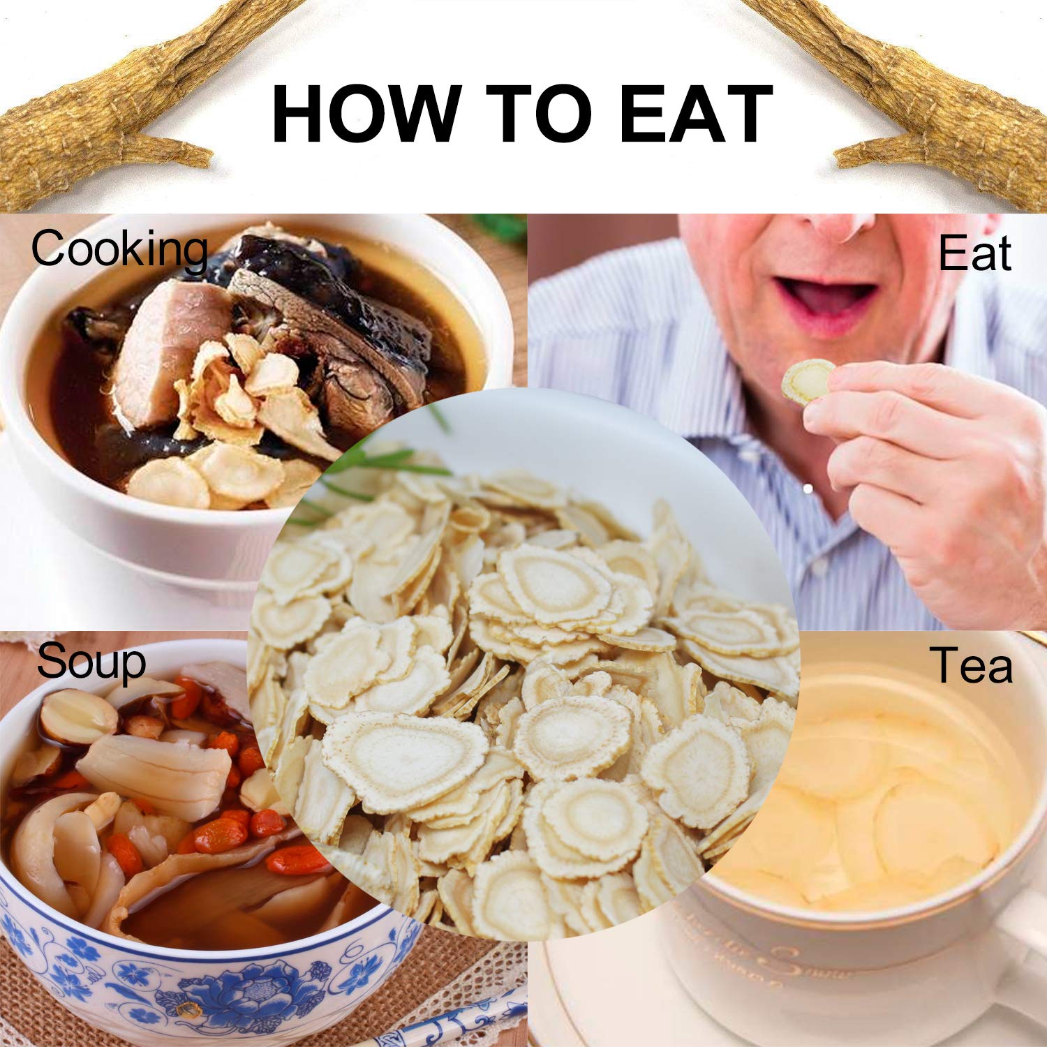 DABC OAK LAND ginseng slices in coffee for clean energy.