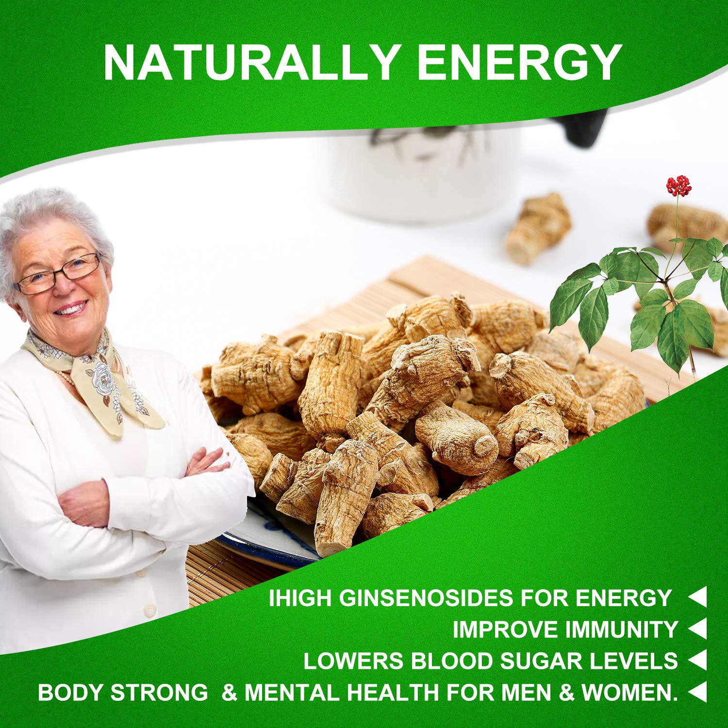 Gluten-free DABC OAK LAND ginseng slices for versatile culinary use.