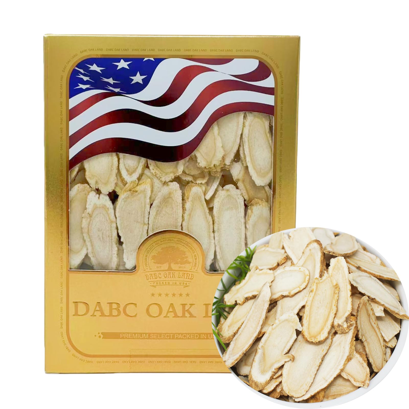DABC OAK LAND Wisconsin ginseng slices pack—precise, lab-tested purity for natural daily energy.