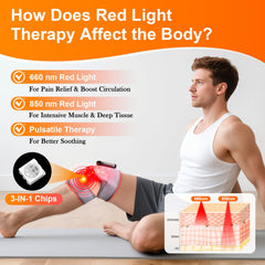 DABLEIBEN knee massager showing red light therapy for deeper tissue reach