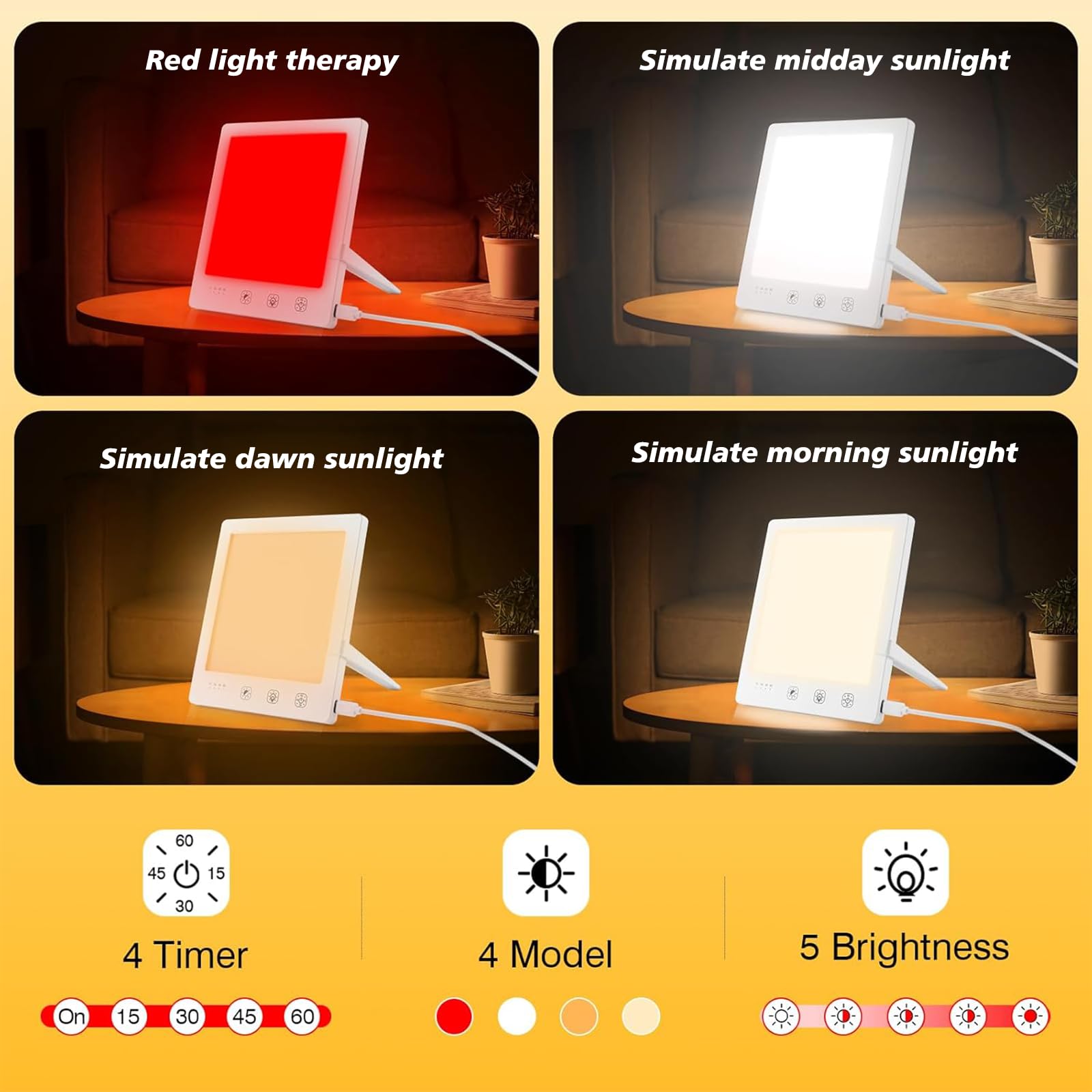 DABLEIBEN lamp shows 10,000 Lux white light for focus.
