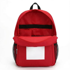 DABOS first aid backpack red back view for high visibility and organization.