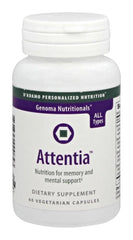 D'Adamo Attentia bottle shown for daily dietary supplement use.