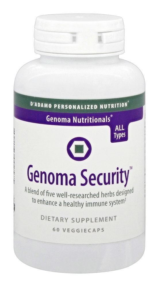 D'Adamo Genoma Security bottle front view for daily herbal support