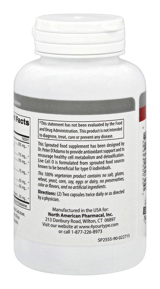 D'Adamo Live Cell O bottle dispense demonstrating easy daily dosage