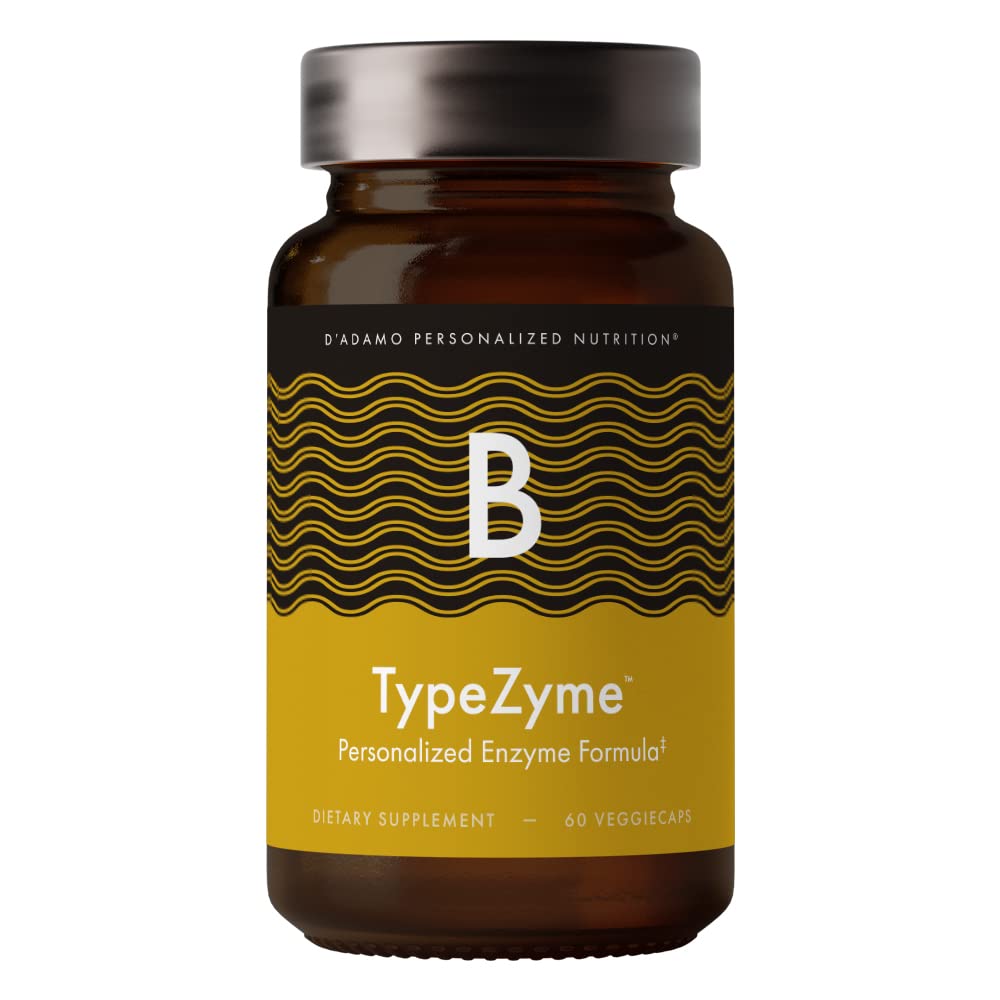 D'Adamo TypeZyme bottle supports Blood Type B digestion after meals