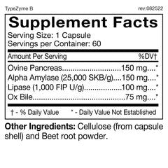 D'Adamo TypeZyme capsules formulated for Blood Type B digestion