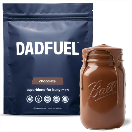 DADFUEL All-in-One Shake bottle shown for convenient daily nutrition.