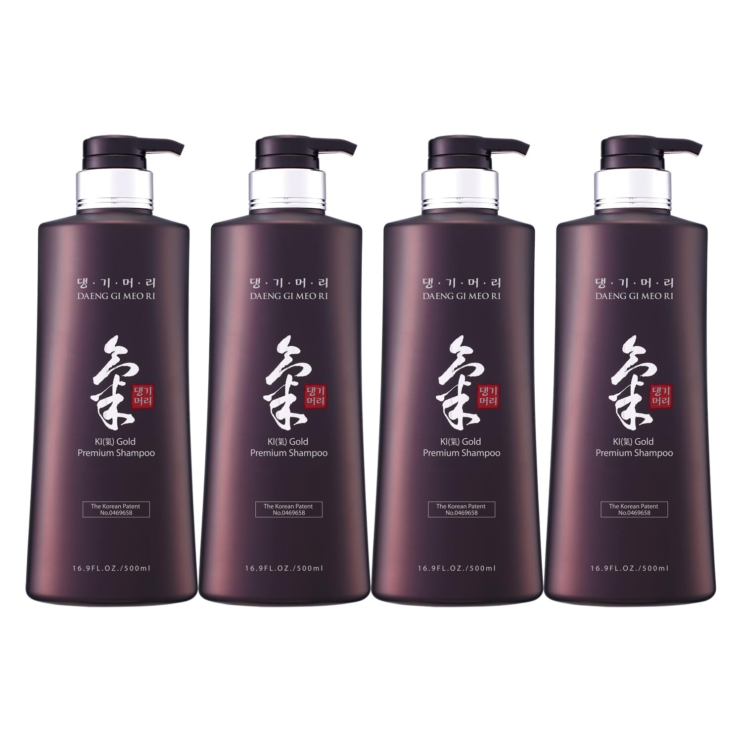 Daeng Gi Meo Ri Ki Gold Premium Shampoo 4-set bottle 500ml for moisturized hair.