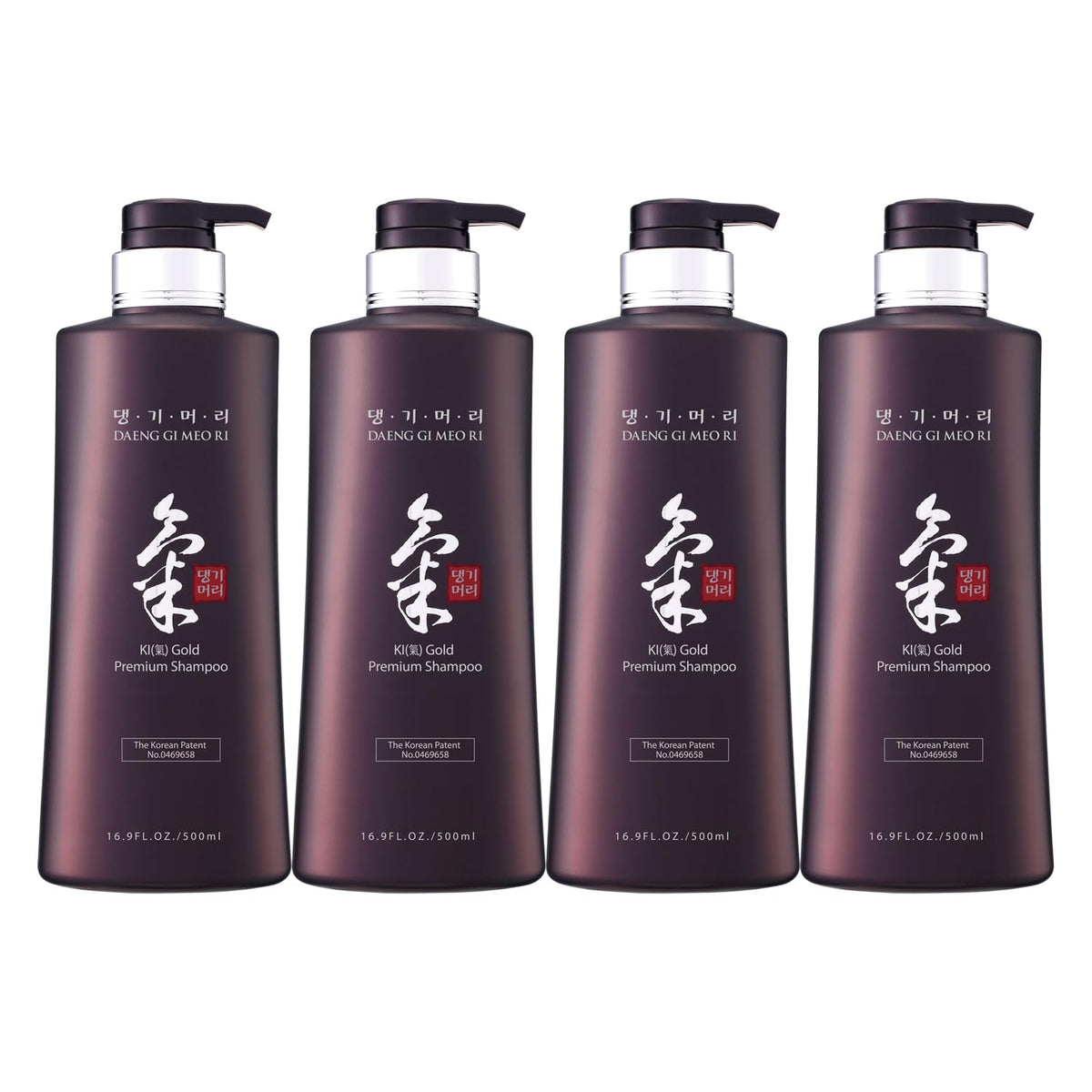 Daeng Gi Meo Ri Ki Gold Premium Shampoo 4-set bottle 500ml for moisturized hair.