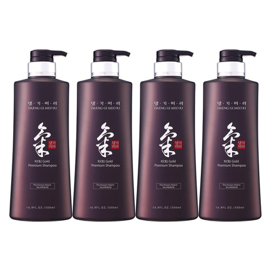 Daeng Gi Meo Ri Ki Gold Premium Shampoo 4-set bottle 500ml for moisturized hair.