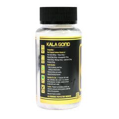Daerveda Kala Gond Capsule II label closeup, natural ingredients including Jatamansi