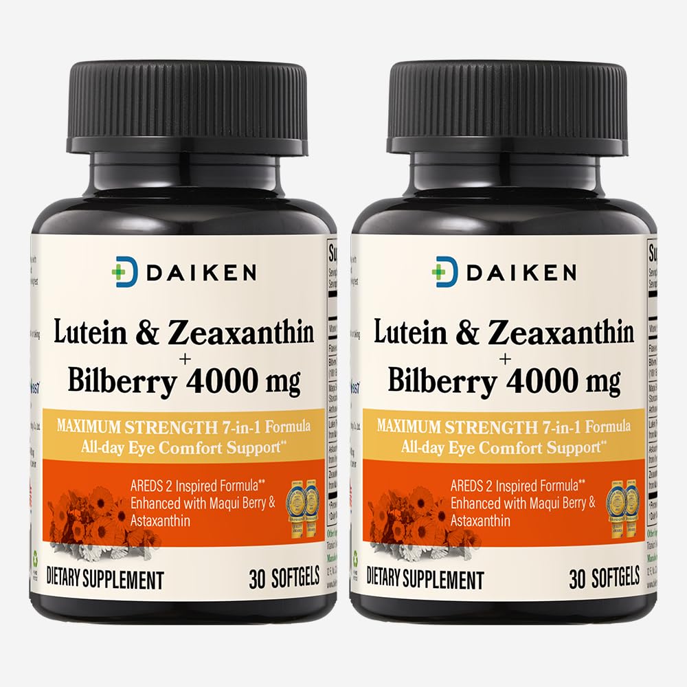 DAIKEN Lutein Zeaxanthin softgel bottle front view for daily eye support