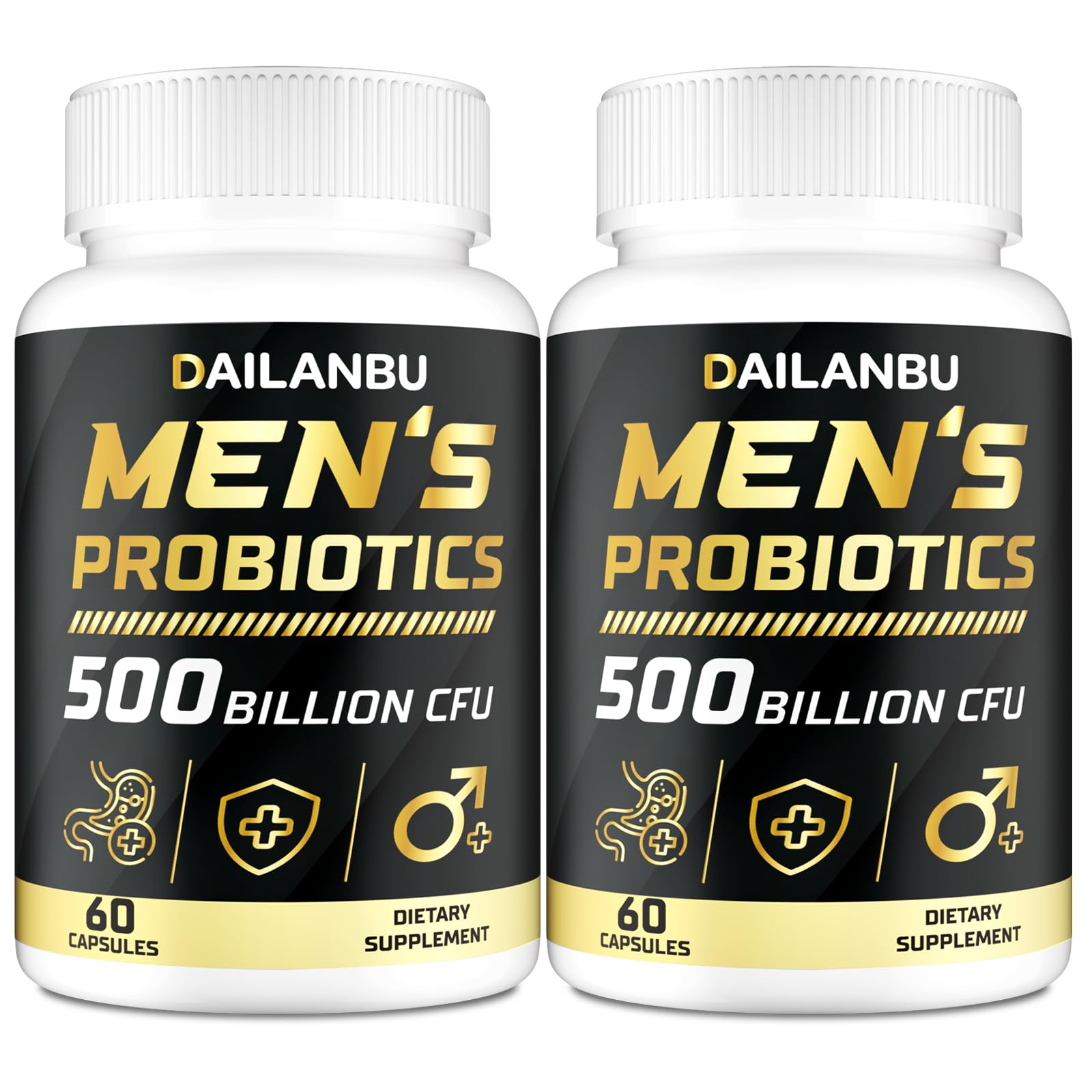 Dailanbu Men's Probiotics bottle with 500B CFU for daily gut balance